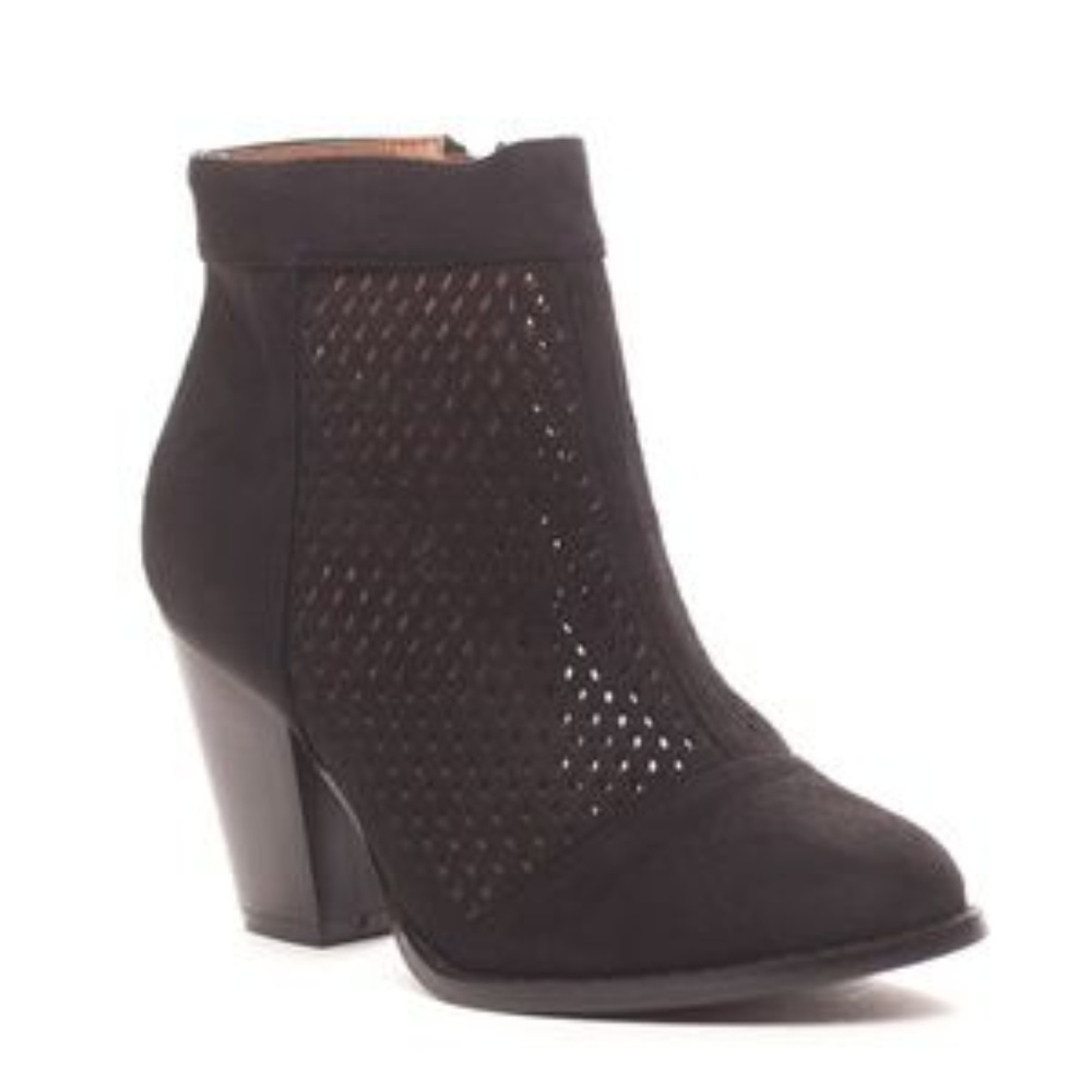 *PRICE FIRM*  Black Faux Suede Ankle Booties - Picture 2 of 7
